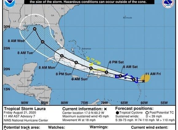 Fase Informativa para el oriente de Cuba ante aproximación de la Tormenta Tropical Laura