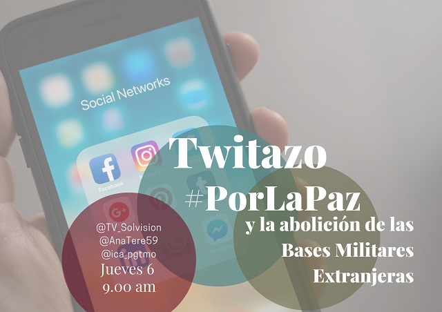 Participa: Tuitazo por la paz y contra las bases militares extranjeras