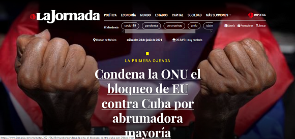 Líderes mundiales y medios de prensa destacan victoria de Cuba en ONU