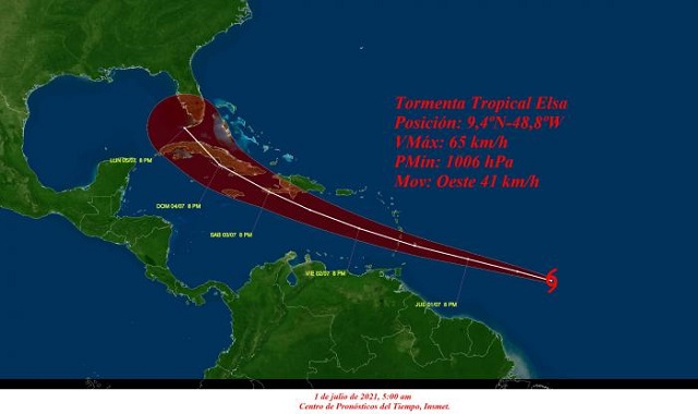 Estado Mayor Nacional de la Defensa Civil emite aviso de alerta temprana sobre la tormenta tropical Elsa