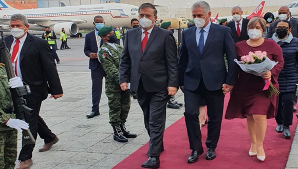 Presidente cubano Miguel Díaz-Canel llega a México para cumplimentar visita oficial (