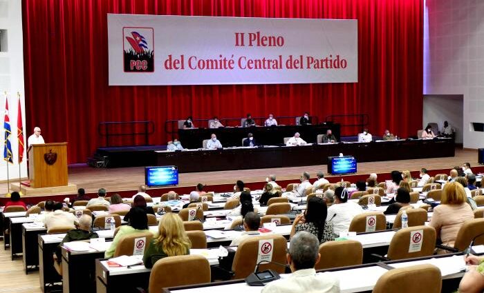 Presidido por el Primer Secretario del Comité Central, Miguel Díaz-Canel Bermúdez, el foro partidista trabajará hoy y mañana en el Palacio de las ConvencionesFoto: Estudios Revolución