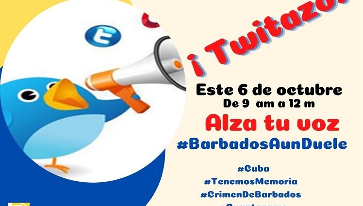 Este miércoles 6 de octubre desde Guantánamo, encuentro virtual #BarbadosAunDuele