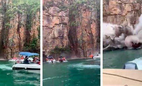 Diez muertos por derrumbe de roca en lago brasileño