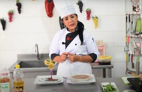 plátano a la menta y crema de plátano al ajo