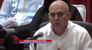 Roberto Morales Ojeda, Miembro del Buró Político y Secretario de Organización del Comité Central del PCC en la Asamblea de Balance del PCC en Guantánamo.